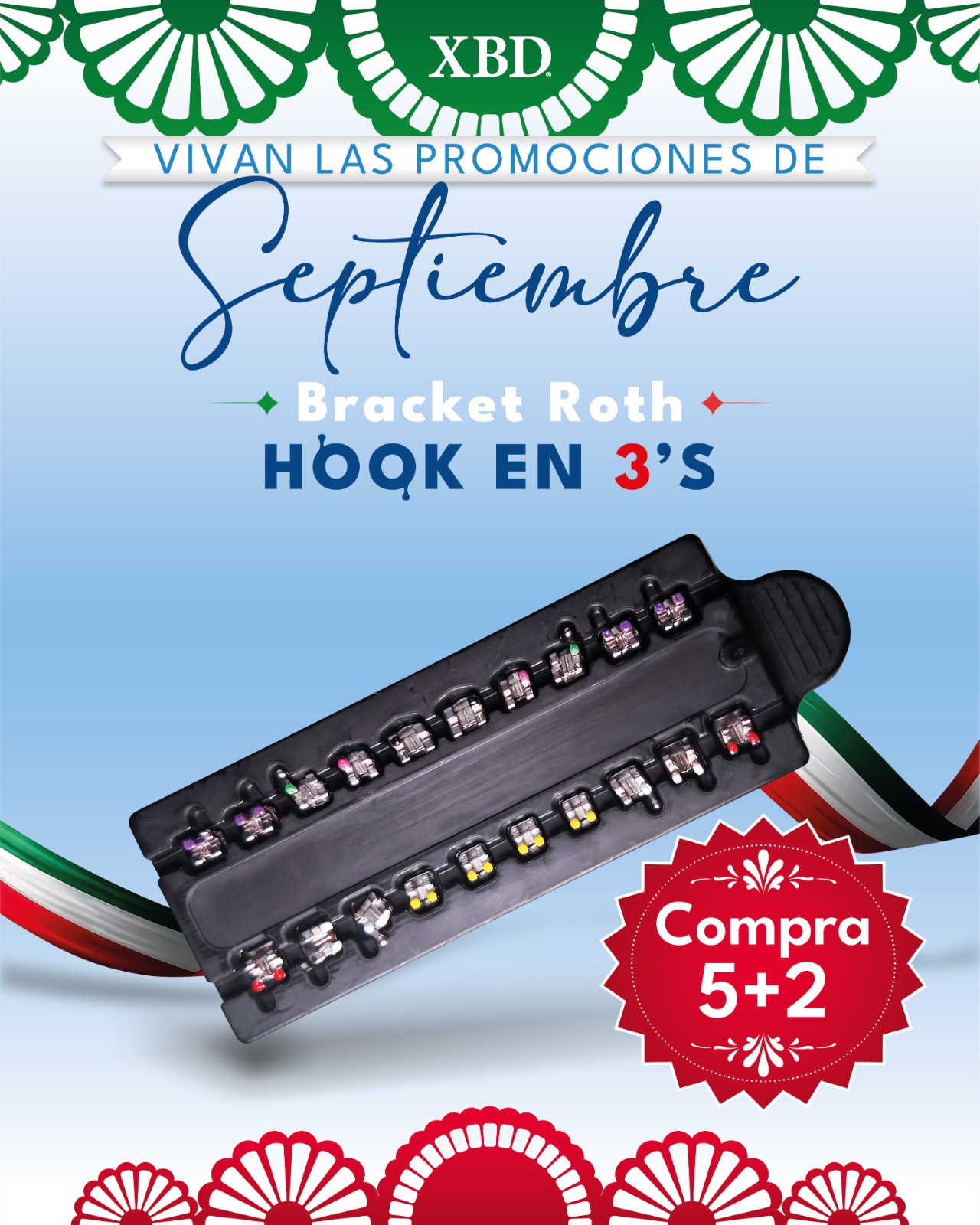 XBD | Brackets Roth con Hooks en 3's | OC Orthodontics